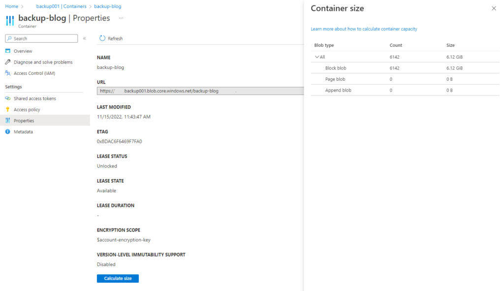 Azure Blob portal