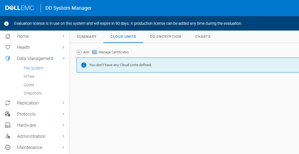 DD Cloud Unit configuration