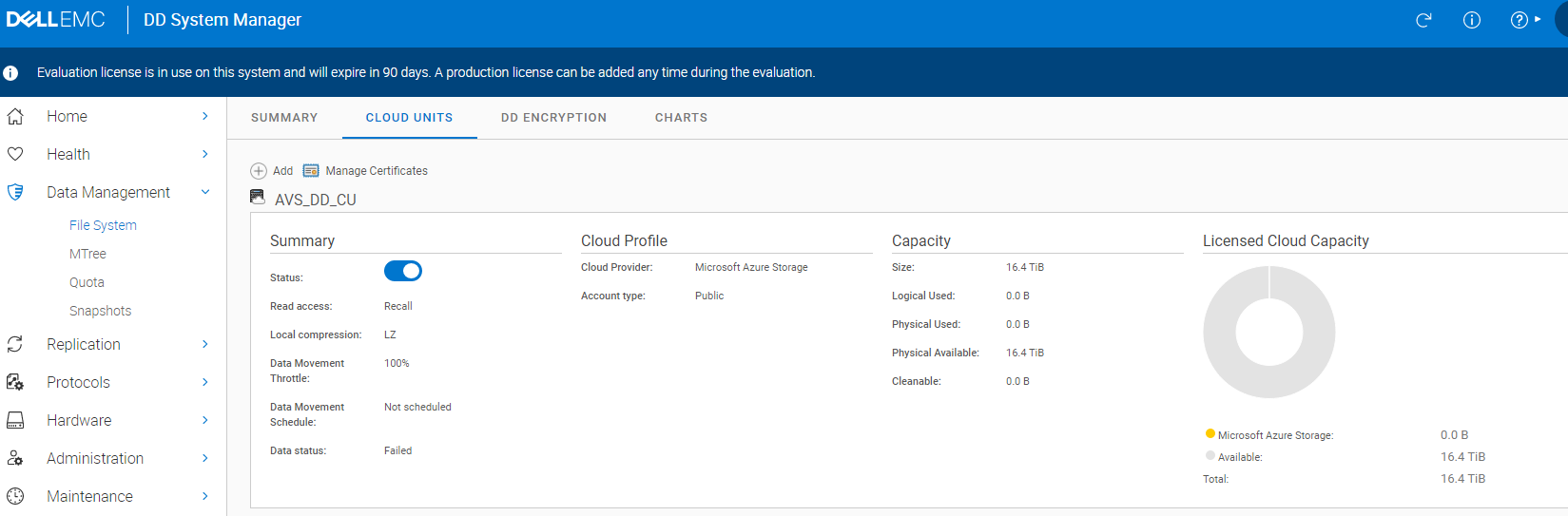 AVS backup with Dell DDVE Cloud Tier